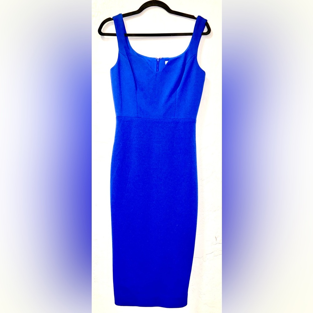 Cobalt Blue Midi Pencil Dress (Dress the Population) | Small